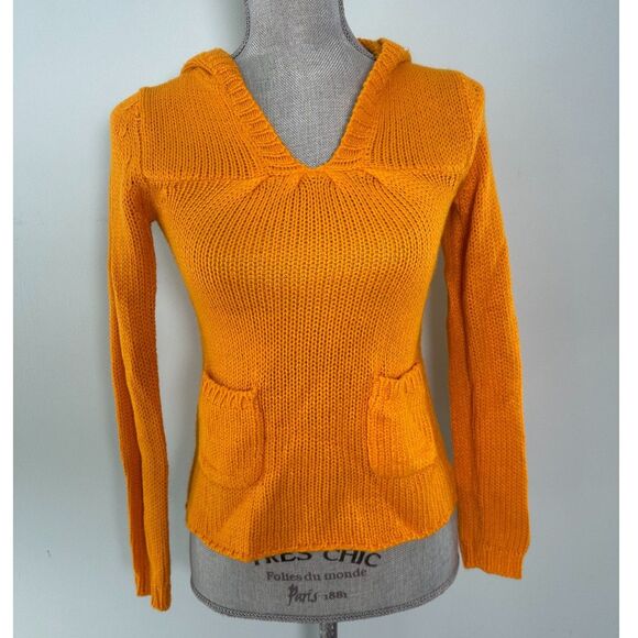 Vintage Y2k Pink Angel Tangerine Orange Knit Sweater Top size Junior M - Picture 1 of 8
